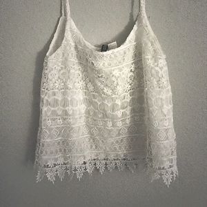Divided (H&M) White lace blouse